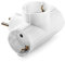 FAMATEL - Adaptador triple | Schuko TT | Lateral | 16A-250V