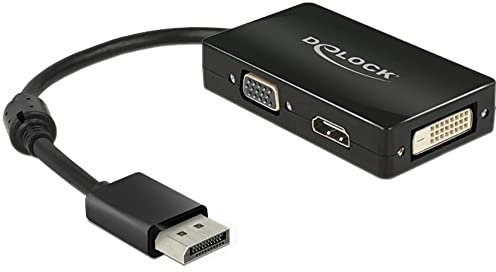 Delock 62656 Adapterkabel DisplayPort 1.1 Stecker > 1 x VGA + 1 x HDMI + 1 x DVI 24+1 schwarz