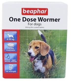 (2 Pack) Beaphar - One Dose Wormer for Small / Medium Dogs 2 Tabs