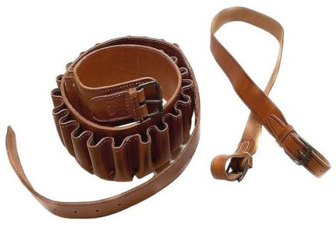 DELFIERO Cartuccera e Bretella Cuoio Marrone Calibro 12 30celle