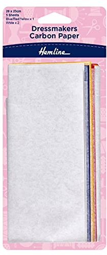 Hemline Lot de 5 feuilles de papier carbone pour couture 23 x 28 cm