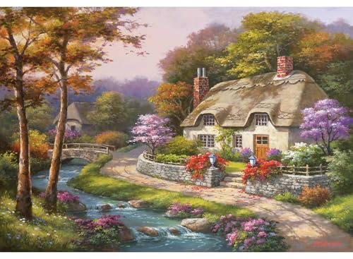 Anatolian 500 piece jigsaw puzzles - jigsaw puzzles for adults 500 pieces SPRING COTTAGE is ideal as gifts for the whole family and the jigsaw 500 pieces for adults is made of ESKA BOARD