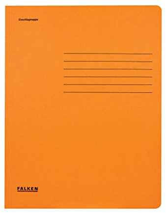 Original Falken 25er Pack Einschlagmappe. Made in Germany. Aus Recycling-Karton mit 3 Innenklappen für DIN A4 orange Juris-Mappe Sammelmappe Dokumentenmappe Aufbewahrungsmappe