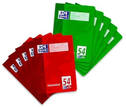 Oxford Vokabelheft, A5, Lin. 54 (3 Spalten), 40 Blatt, rot und grün, 10 Stück