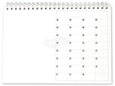 Maildor - Ref GB009O - Calendario blanco para personalizar - 21,5 x 16 cm, espacio para fotos en cada mes, adecuado para cualquier año - Decorar con bolígrafos, lápices