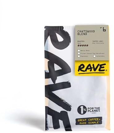 Rave Coffee - Chatswood Blend Nº 6, Espresso Grind Freshly Roasted and Ground 250g