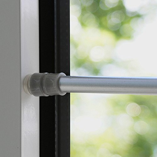 Klemmfix Klemmstange Flex 40-60 cm ausdrehbar für Tür Fenster Gardinenstange ohne Bohren - silber - chrom matt