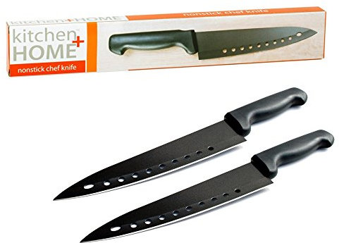 Kitchen Home Non Stick Sushi Knife - 8 inch Stainless Steel Non Stick Multipurpose Chef Knife - 2 Pack