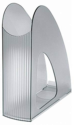 HAN Stehsammler TWIN – 1 STÜCK, moderner Stehsammler im zeitgemäßen Design. Schick, standfest und funktional bis Format DIN A4/C4, transluzent-grau, 1611-69