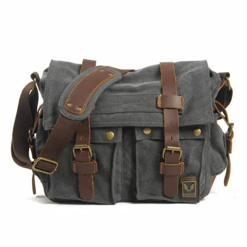 Eysee Schultertasche Herren Canvas-Umhängertasche Daypack für Alltag und Sport 35cm (L) X 30cm(H) X 10cm(W)