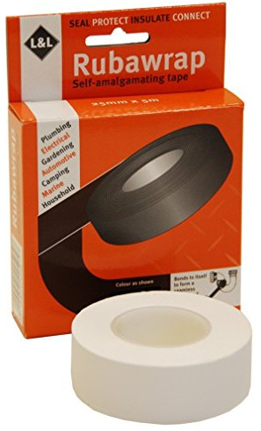 L and L Rubawrap con Auto-cinta vulcanizada - cinta Rubbaweld - 25 mm x 5 m - blanco