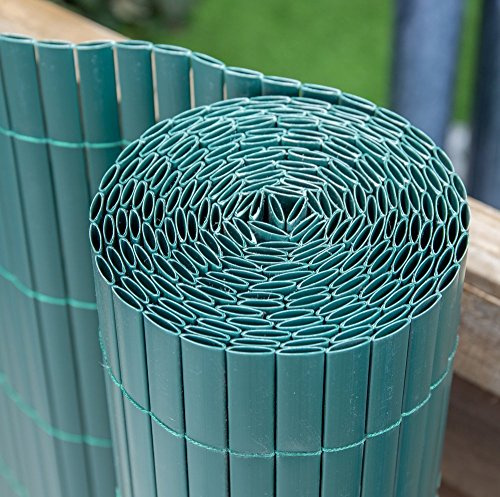 Papillon Artificial Green Bamboo Cane Plastic Garden Fence Screening Roll Privacy Border 4m x 2m (13ft 1in x 6ft 7in)