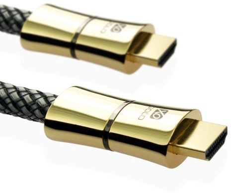 XO GOLD EDITION - 1m / 1 Metre HDMI Cable with Ethernet for XBOX 360, DVD, BLU-RAY, HDTV FULL HD 4k2k New 1.4 Version High-Speed with ETHERNET and 3D 10.2GPS Sound & Vision