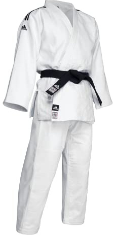 Judogi Adidas J730 Champion II slimfit IJF bianco nero Stripes