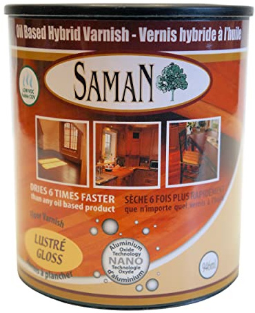 SamaN Oiled-Based Hybrid Varnish – Warm Wood Topcoat – Gloss - 32oz