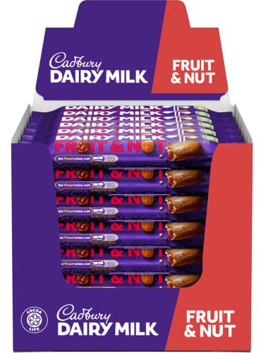 Cadbury Dairy Milk Chocolate Fruit & Nut Bar, 49g (Pack of 48)