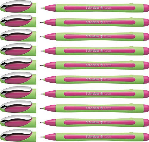 Schneider Xpress Fineliner (Strichstärke 0,8 mm, dokumentenecht) 10er Packung pink