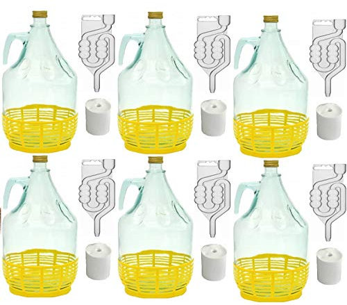SET 24tlg FLASCHE GÄRBALLON + STOPFEN + GÄRRÖHRCHEN + SCHRAUBVERSCHLUSS 5L BDP5Z