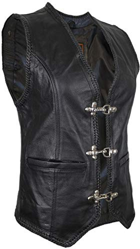MDM Damen Lederweste, Bikerweste, Motorradlederweste, Clubweste, Chopperweste, Rocker Weste, KUTTE, Vest, Leather Vest, Leather Waistcoat