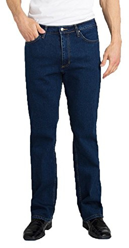 Grand River Stretch Traditional Straight Cut Jeans (44/32, Blue Stretch)
