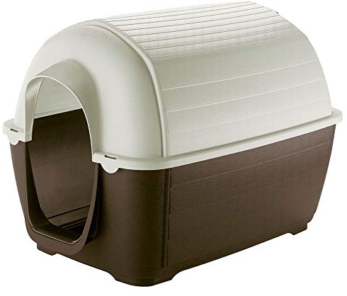 Ferplast Cuccia da Esterno per Cani Kenny 07 Casetta per Cani in Resina Termoplastica Resistente Urti e Raggi UV, Sistema di Drenaggio, Griglia per L'Aerazione, Smontabile, 80 X 111,6 X 80 cm
