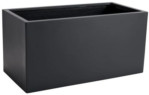 VIVANNO Bac à Plantes Bac à Fleurs en Fibre de Verre Anthracite Maxi 30x60x30