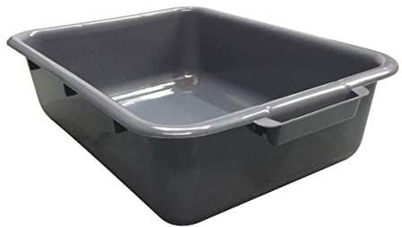 Vogue Plastic Tote Storage Box, Grey, Capacity: 18 Litre, Ingredients and Equipment Store, Stackable, Compatible with Bussing Trolleys, Size: 130(H) x 545(W) x 380(D)mm | J849 | Fits bussing trolleys to streamline commercial cleanup while offering a secure ingredients and equipment storage solution