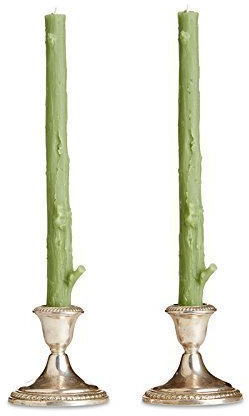 Stick Candles/Cedar Casting/Beeswax/Pair