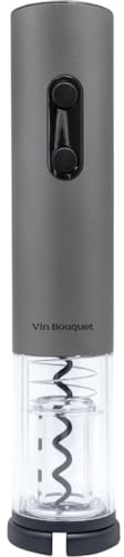 Vin Bouquet FID 064 Sacacorchos eléctrico inalámbrico, el para los Amantes del Vino, Manganeso & ABS, Negro, Unica