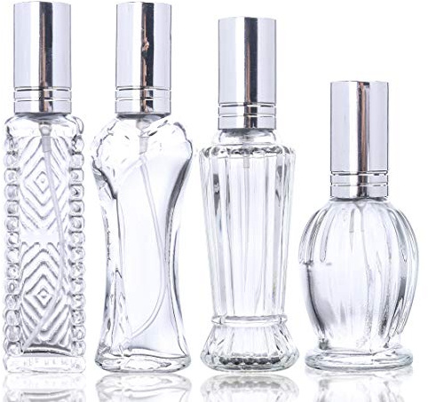 H&D Hyaline&Dora H&D 4 Stück Vintage nachfüllbare Parfümflaschen Glas leere Sprühflasche Hochzeit Dame Geschenke