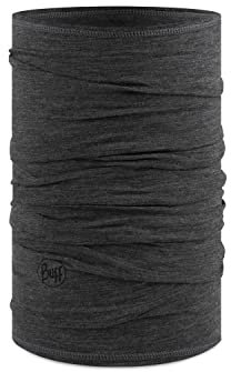 BUFF®| Schlauchschal Merino Lightweight Männlich Weiblich Erwachsene Multifunktionaler Schal aus 100% Merinowolle, Wandern, Outdoor, Nachhaltig, Leicht, Schlanke Passform, Einheitsgröße, Noir Gris