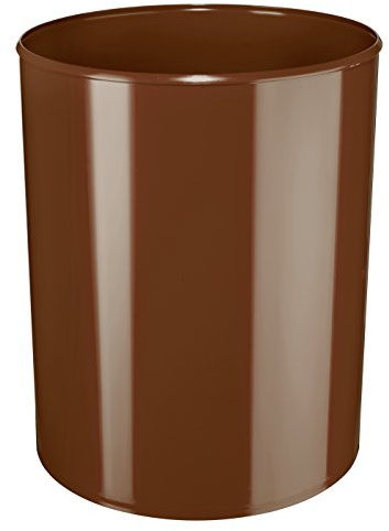 HAN Sicherheitspapierkorb 1814-S-08 in Braun / Schwer entflammbarer Papierkorb mit Aluminium Einlage / Für mehr Sicherheit im Büro / Fassungsvermögen: 13 Liter