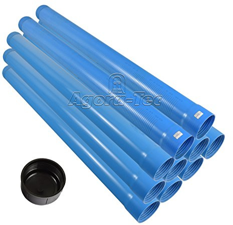 Agora-Tec® Brunnenrohr Set 3 Zoll DN 80 | 10 m | Schlitzweite 0,75 mm | 1 Set