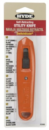 HYDE 42065 Switchblade Professional Safety Knife, Orange, 5/16 to 3/8-inch Exposure