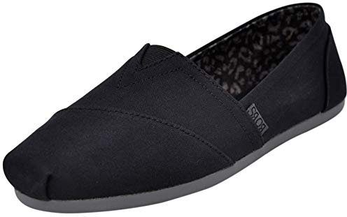 Skechers Women's Bobs Plush - Peace and Love Ballet Flat, Black, 8 UK
