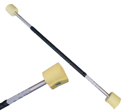 Fire Stick/Baton Double Staff, 2ft (24) with Wick Made of Kevlar, Cushion Grip (Sold Individually), By:Trick Concepts