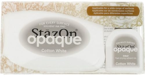 Tsukineko SZ000110 Imagine Crafts Tsukineko Stazon Stempelkissen, Baumwolle, weiß Weiß