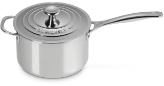 Le Creuset Signature Soßentopf mit Deckel und Hilfsgriff, Rostfreier 3-ply Edelstahl, 3-Ply, Ø 20 cm, 3.8 L