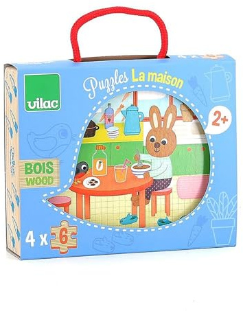 Vilac vilac2643 House Puzzle (4-teilig), Merhfarbig