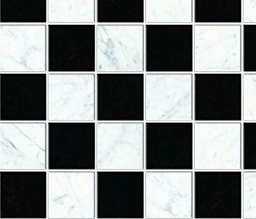 Melody Jane Dolls House Black & White Floor Tiles Miniature 1:12 Flooring Gloss Card Sheet