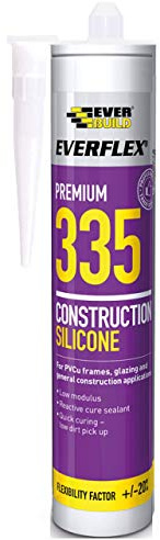 Sika SikaSeal Construction Silicone+ (Previously Everflex 335) - Low Modulus Sealant – Quick Curing – Anti-Mould – Brown – 295ml
