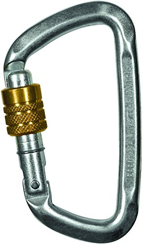 Climbing Technology D-Shape Steel SG Karabinerhaken, Stahl mit Zwinge, Silber