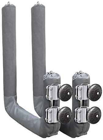 Magma Unisex Kayak/SUP Rail Mounted Removable Rack - Silver | Secure kayak & paddle board storage for boats. Round rail mount, padded arms, quick-release, adjustable. Durable construction
