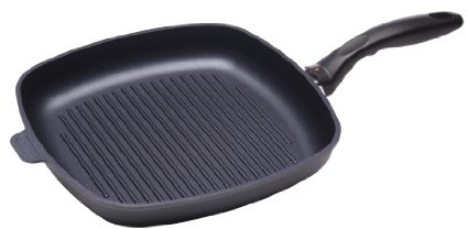 Swiss Diamond Bistecchiera Quadrata Bassa 28cm con Nervature per Piani Cottura ad Induzione - AntiAderente 63281.I