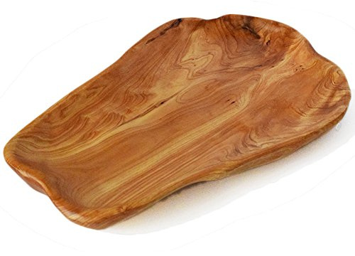 Cospring Root Wood Dish, Party Platter and Tray for Sandwich Bread Serving, appetizer display, Vintage ring dish, Hand Carved Artworks (10-12 inch)