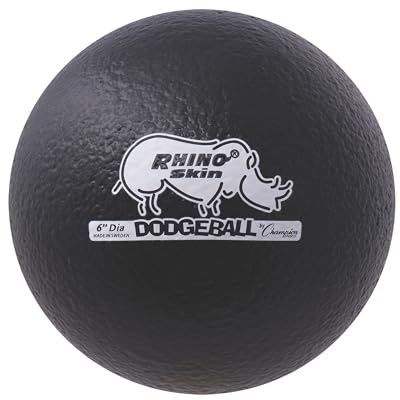 Champion Sports Rhino Skin Dodgeball , Black, 6 Inch