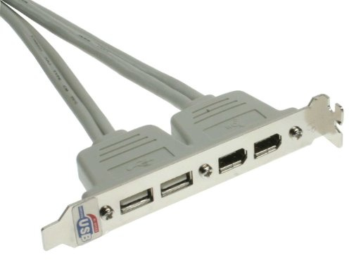 InLine 33390A Slotblech für USB 2.0/FireWire (0,4 m)