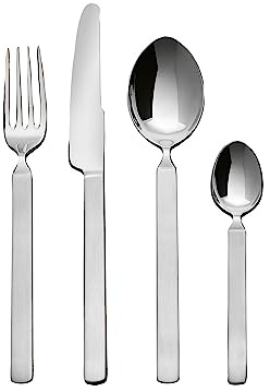 Alessi Dry 4180S24 - Servizio di Posate di Design in Acciaio Inossidabile 18/10, 24 Pezzi