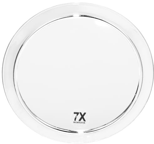 Fantasia - Miroir grossissant ( x 7) - 3 ventouses - Acrylique - Contour argenté - ø 19 cm