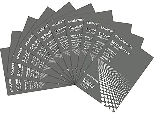 Schäfer Shop Briefblock DIN A5. 10 Stück. weiß